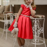 Платье Lila Style "Эльза" красный +ободок+перчатки+сумочка
