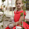Платье Lila Style "Эльза" красный +ободок+перчатки+сумочка
