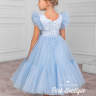 Платье праздничное "Лавиния" арт.0276 голубое