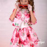 Комплект "Джуди": жакет + юбка + топ + перч + сумка + обод арт.933 розовый лотос
