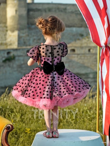 Платье праздничное "Ядвига" арт.0465 розово-черный