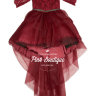 Платье праздничное со шлейфом "Лолита" арт.0151 бордовое