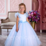 Платье бальное "Снежана" арт.0222 голубое