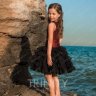 Платье праздничное "Карина" арт.0392 черный-бордовый