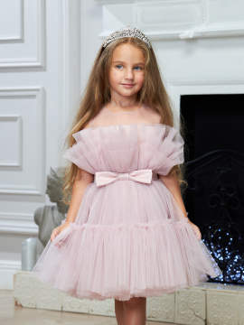 Нарядное платье для девочки Pink Marie "Кенди"конфетка арт.2722 пудровый