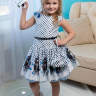 Платье Lila Style "Блис" Комплектация: платье, сумочка, ремень, ободок арт.LS-080 синий горох