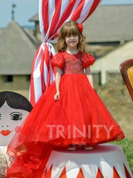 Платье бальное со шлейфом TRINITY bride арт.TG0461 красный