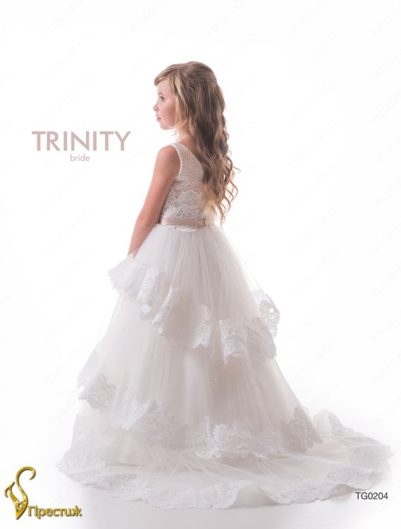 Платье бальное со шлейфом TRINITY bride арт.TG0204 молочный-капучино