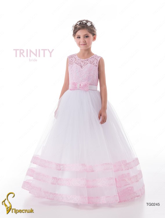 Платье бальное TRINITY bride арт.TG0245 белый-розовый 