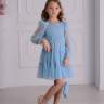 Нарядное платье "Юнона" в комплекте, ободок, сумочка арт.8047 голубой