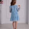 Нарядное платье "Юнона" в комплекте, ободок, сумочка арт.8047 голубой
