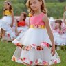 Платье праздничное с цветным хорсом "Ярослава" арт.0472 цвет на выбор