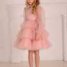 Нарядное платье для девочки с рукавом "Фэнси" арт.8048 розовая пудра