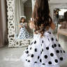 Платье в стиле стиляги Pink Marie "Красотка" арт.0820 белый/черный горох
