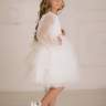Нарядное платье для девочки с рукавом "Фэнси" арт.8048 белый