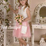 Платье "Линси" в комплекте: ободок, перчатки, сумочка арт.00179 розовая пудра