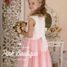 Платье "Линси" в комплекте: ободок, перчатки, сумочка арт.00179 розовая пудра