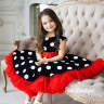  Платье в стиле стиляги Pink Marie "Красотка" арт.0820 т.синий/красная оборка