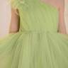 Платье прадничное для девочки на одно плечо "Фантазия" арт.1604LS зеленое яблоко